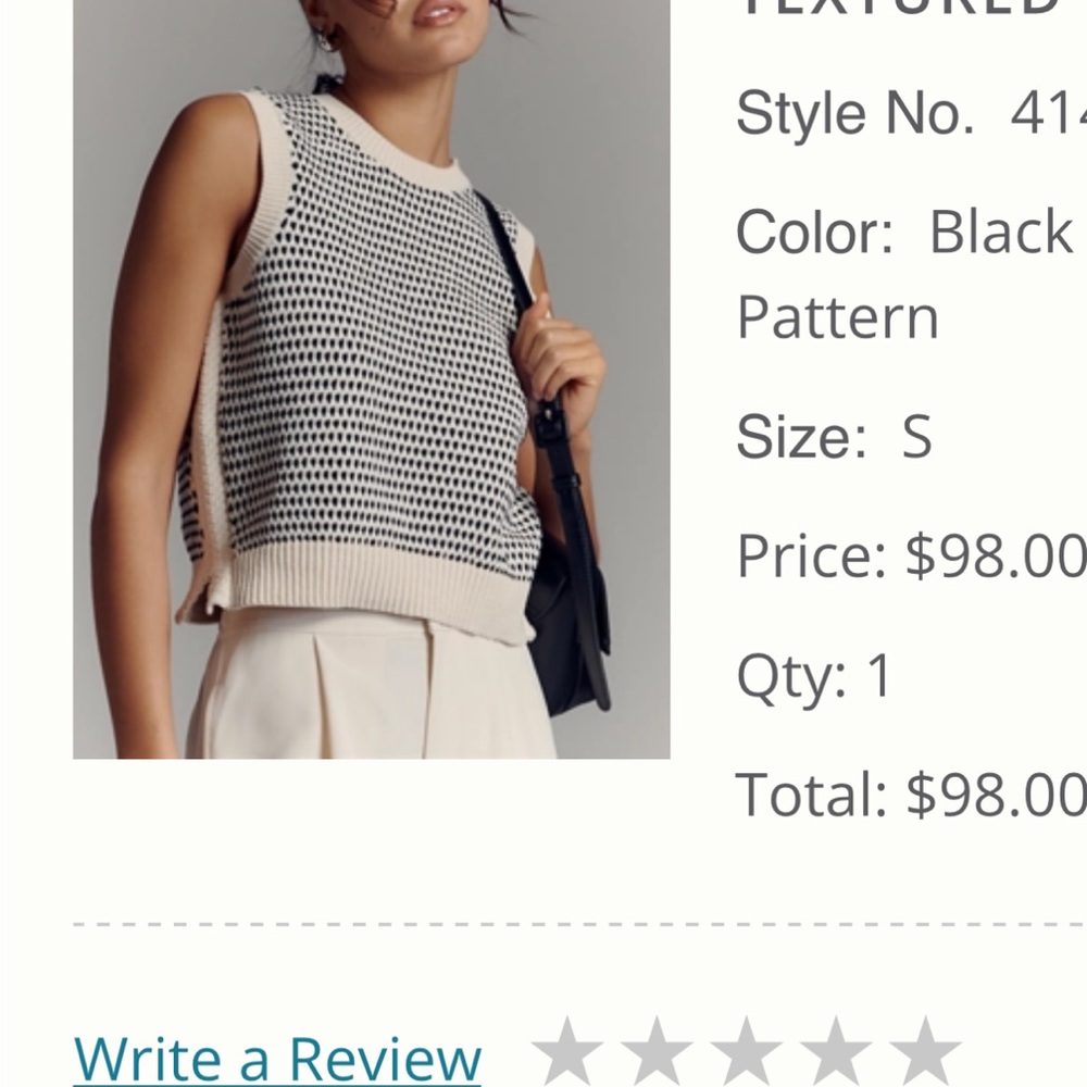 Brand new anthro sleeveless swester